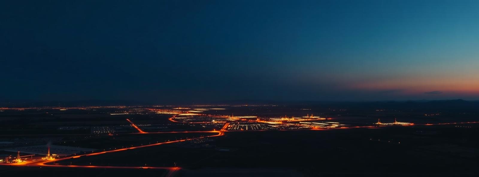 Aerial view of the Bakersfield, California skyline at dusk, illustrating the metro area TactStack serves trade and service businesses in