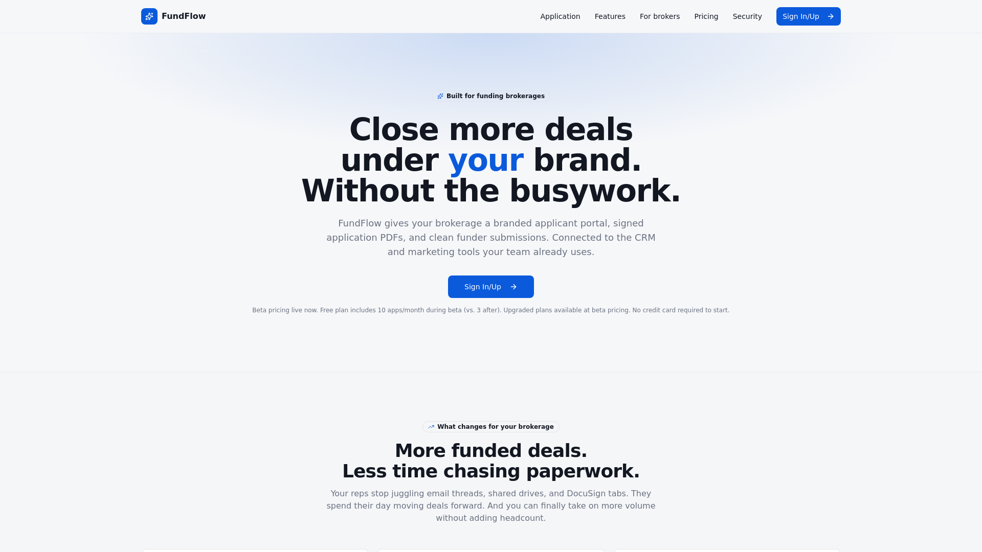 FundFlow branded lending platform for brokers
