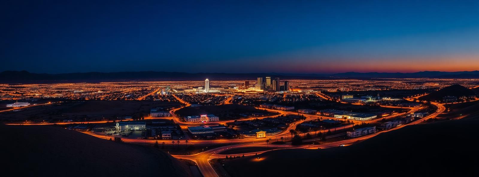 Aerial view of the Riverside, California skyline at dusk, illustrating the metro area TactStack serves trade and service businesses in